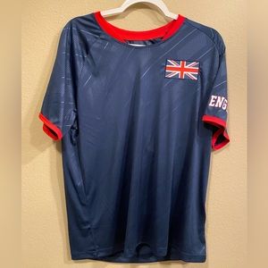 England Navy Blue Short-Sleeve Jersey with Red Trim